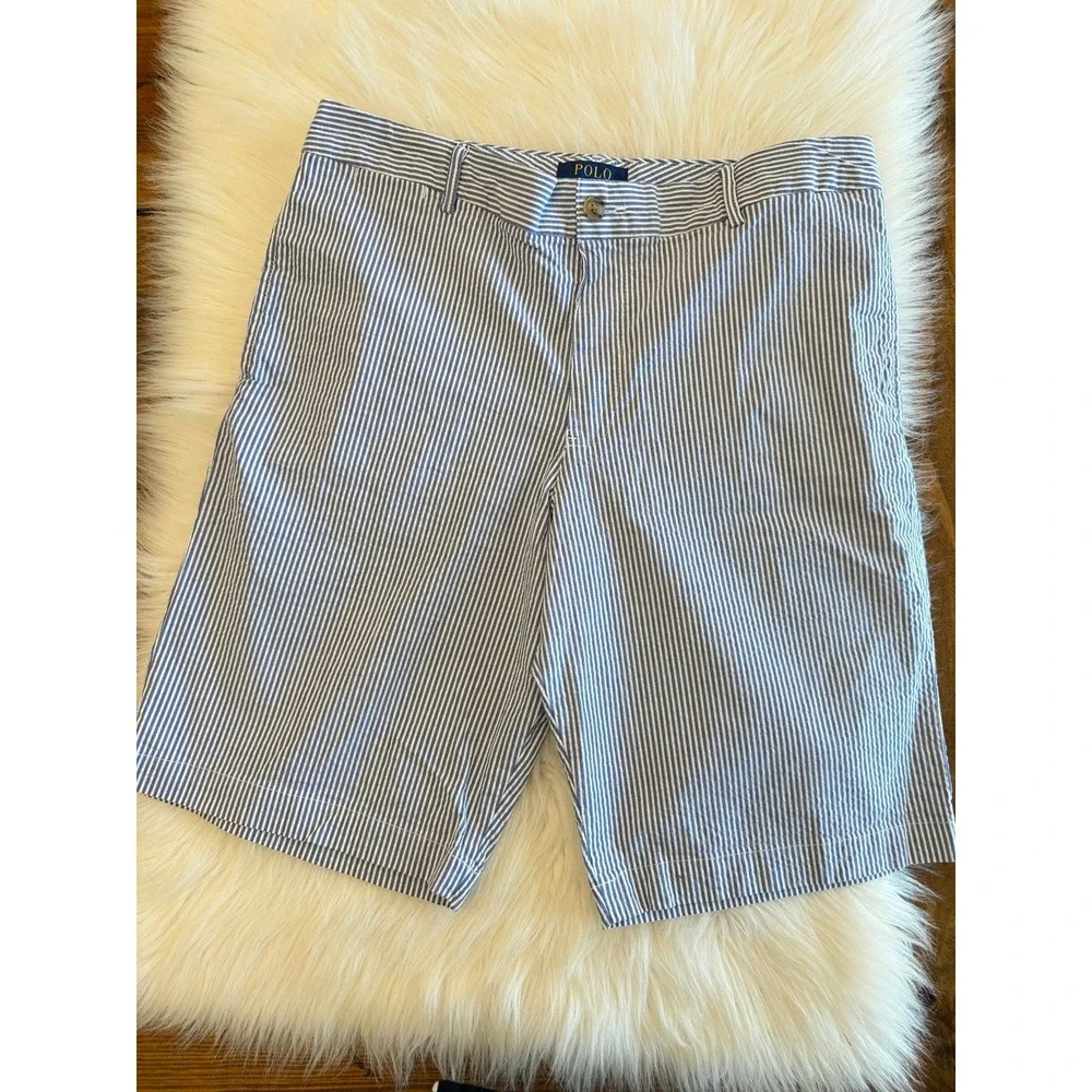 Polo Ralph Lauren blue seersucker shorts size 20 EUC